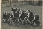 Image 2 of 5 : 1949 The Famous See-Saw. Back row top (LtoR) Hilary Woodhouse, Helen Wright, ?, Wendy Phillips. Front (LtoR) Ann Bell, Arlene Bailey, ?, Rosemary Goward, Jill Brown, Elizabeth Morley, Mary Davis, Wendy Berwick, Gillian Hughes