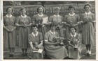 Image 7 of 23 : 1956 approx - back row, LtoR: Rosemary Sands, Janet Grimes, Pam Jeffries, Sue Pimlott, Helen Wright, Karina Williams. Front row (LtoR) Madeleine Lloyd, Dorothy Bean, Sandra Thornton