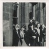 Image 10 of 23 : 1958 on the roof outside the window of VIth form. LtoR: Kate Mosscrop, Judith Hick, Helen Wright, Mary Hilsden & Mary Else at back, ? Audrey Buxton